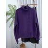 Autumn and Winter Turtleneck Knitted Cardigan Sweater Loose Jacket Warm Stylish
