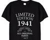 Limited Edition 1941 Birthday Present T Shirt, Funny Bday Gifts for Men or Women, Mum, Dad, Grandad, Vintage Old Men, 81st, 82nd, 80th, 409