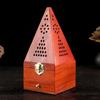 Handmade Scented Diffuser Wood Box Pyramid Shape Fragrant Ornament with Drawer For Home Decoration