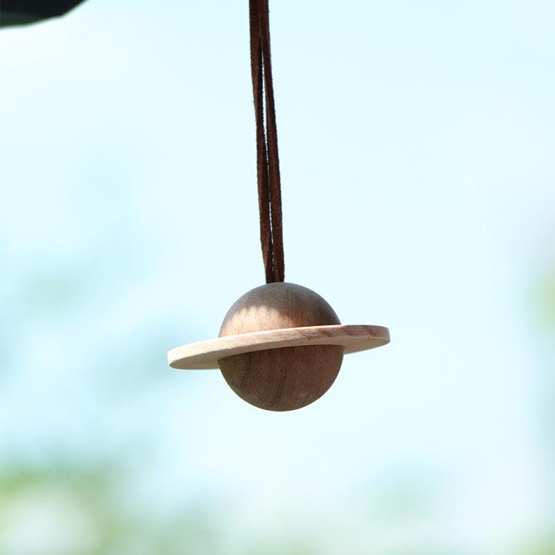 Custom Black Walnut Planet Diffuser Charm - Wooden Pendant for Car or Backpack