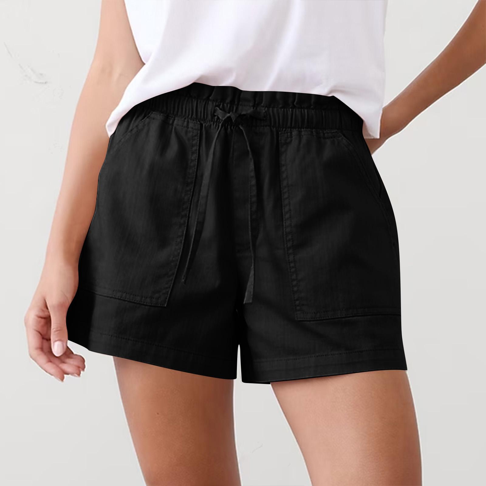 

Women s Shorts With Pockets, Casual Shorts XL чёрный