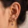 Women Heart Zircon Earrings 3 Pcs Set Minimalist Gold PVD Plated Waterproof Jewelry Ideal for Birthday Gift