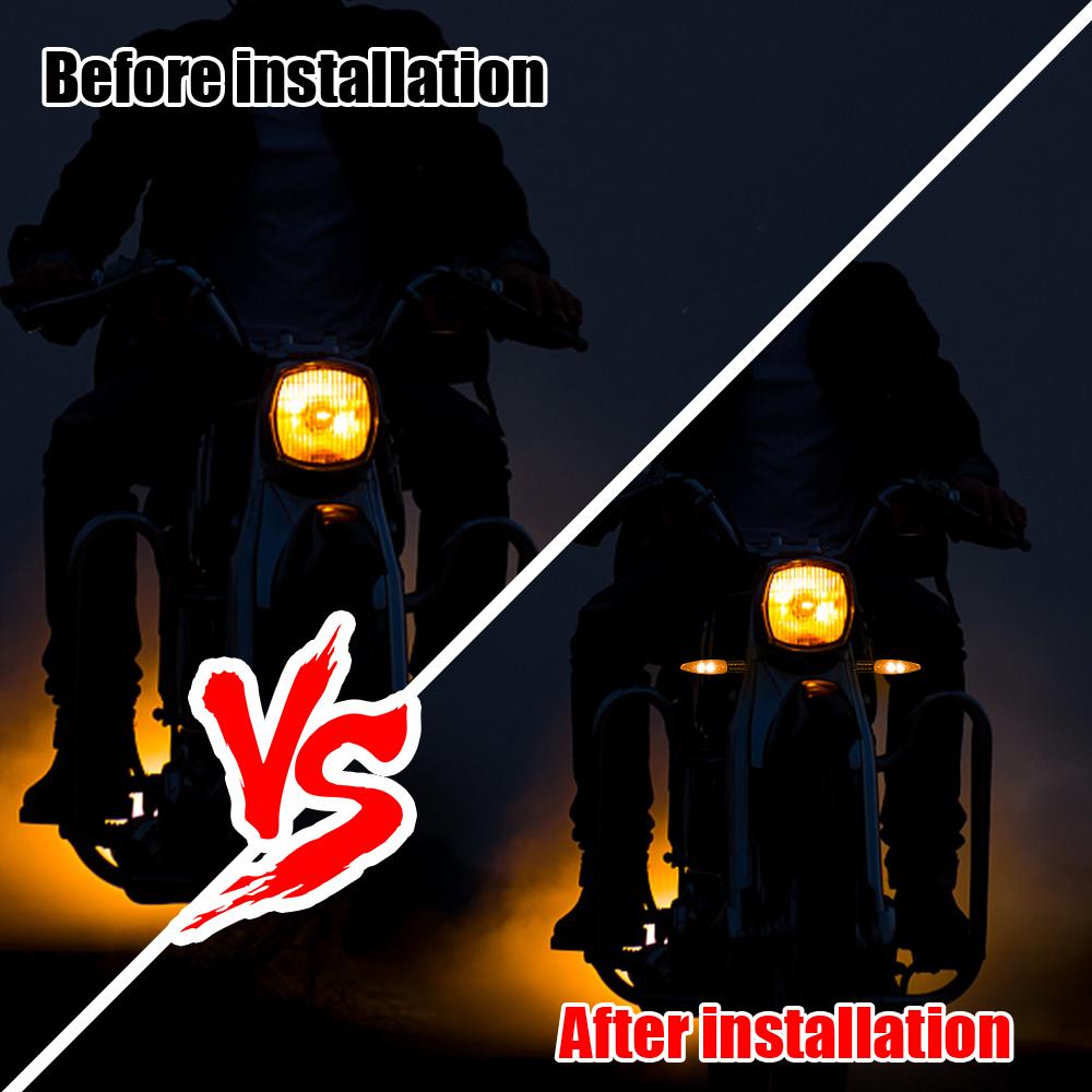 Motocycle Indicator Lamp Front Rear Turn Indicator LED Turn Lights Light Blinker 2Pcs/set