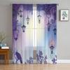 Lanterna Fiore di Pruno Tende Retrò in Garza Per Camera da Letto Bambini Schermo per Cucina Soggiorno Decorazioni per le Feste Tenda Voile