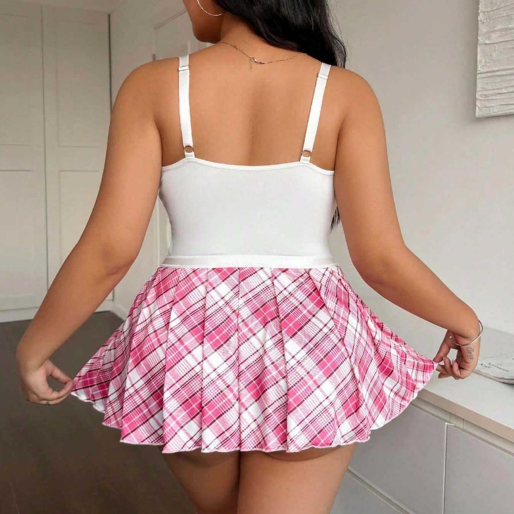 New sexy lingerie plaid short skirt large size sexy uniform cosplay girl sex suit