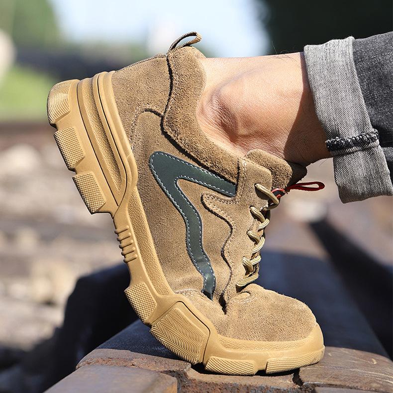 Labor Protection Shoes Men's Anti-Smashing and Anti-Penetration Lightweight Non-Slip Breathable and Wearable Four Seasons Labor Protection Work Shoes