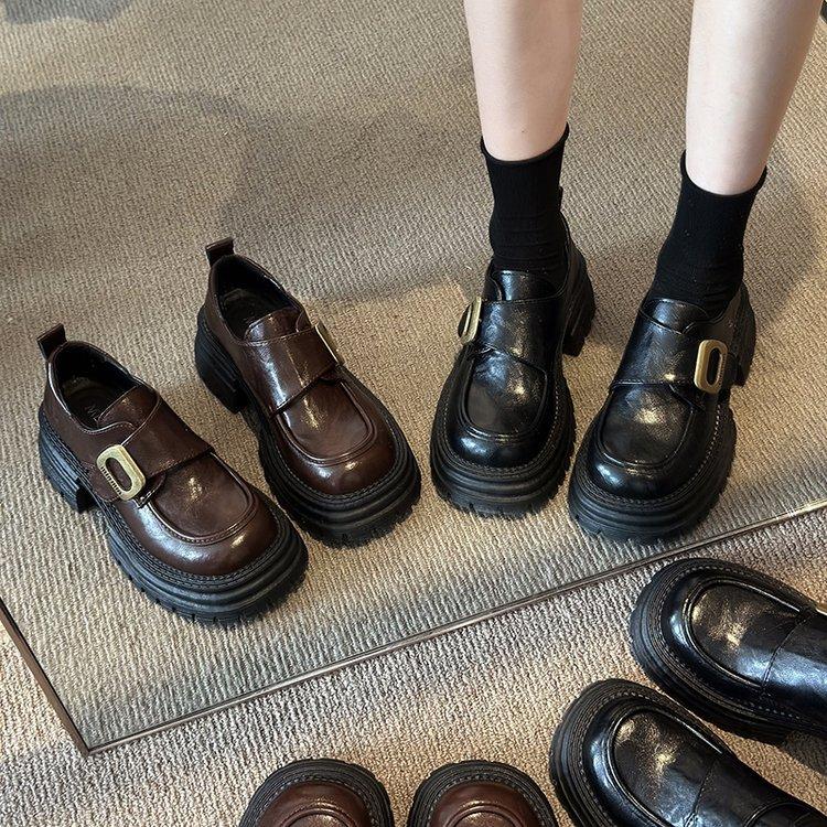 [Yushilai] Platform Thick Heel Mary Jane Single Shoes Women's 2025 Spring New Fashion Casual Versatile One Pedal