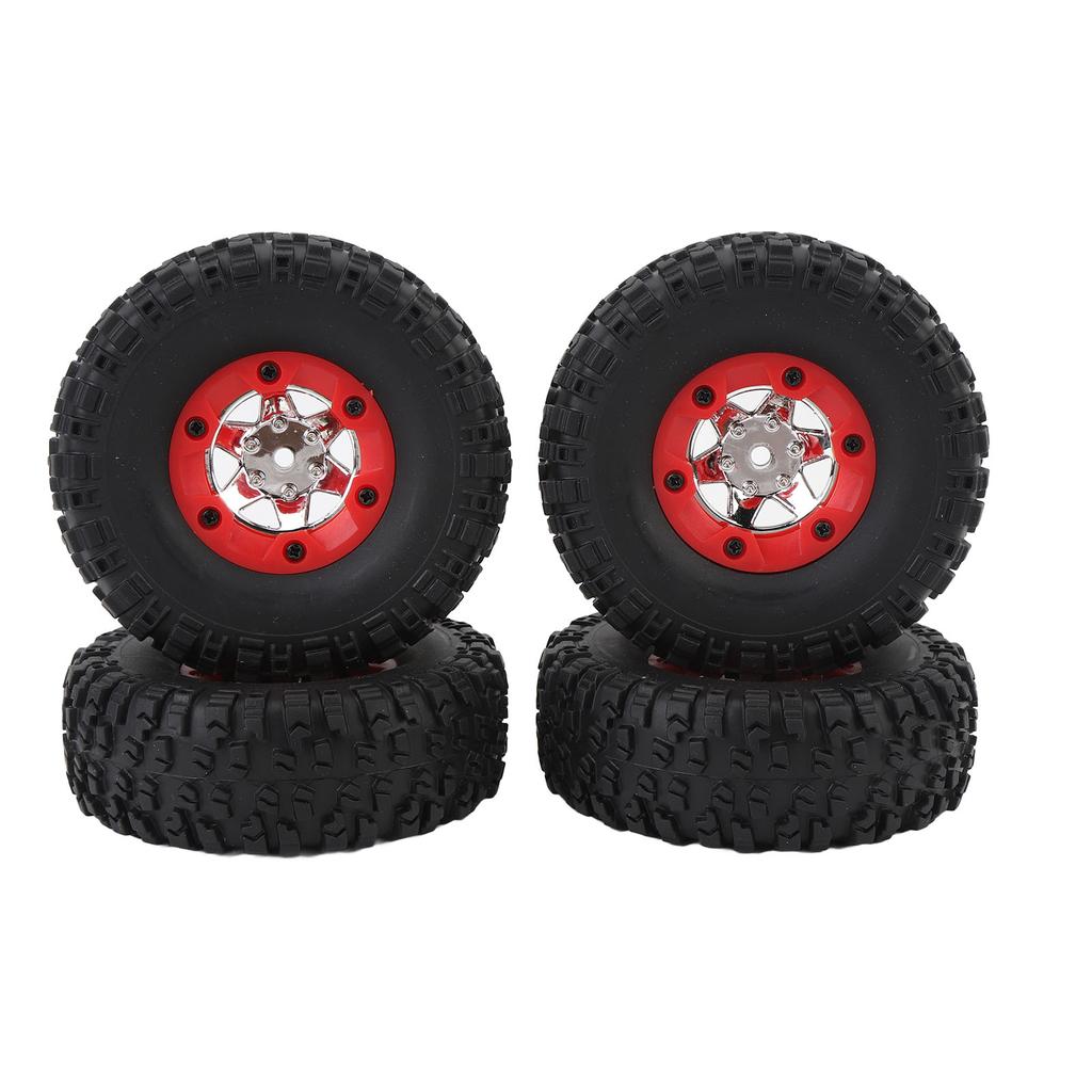 4 Pcs RC Car Wheel Set 2 Left 2 Right Plastic Rubber Lightweight Replacement Wheels for WLTOYS