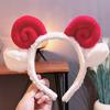 Cartoon Cute Ram Horn Plush Headband - Lambswool Christmas Hair Accessories for Slimming Face