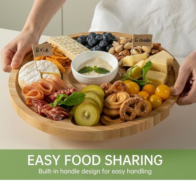 QX2E Pack of 1 Party Appetizer Serving Dish with Clear Covers Included for Gatherings