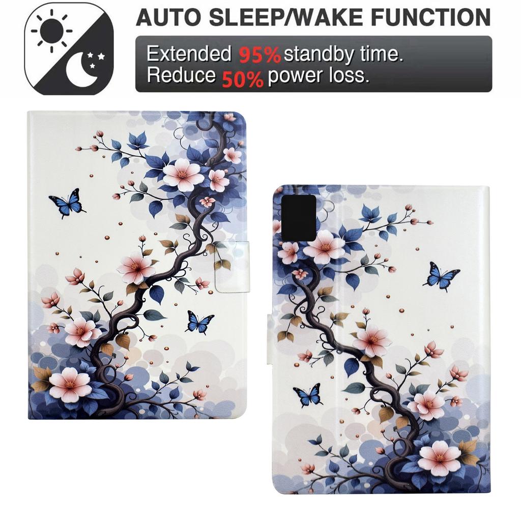Für Lenovo Tab M11/Xiaoxin Pad 11 2024 Ständerhülle Musterdruck Tablet Lederhülle mit Auto Wake/Sleep