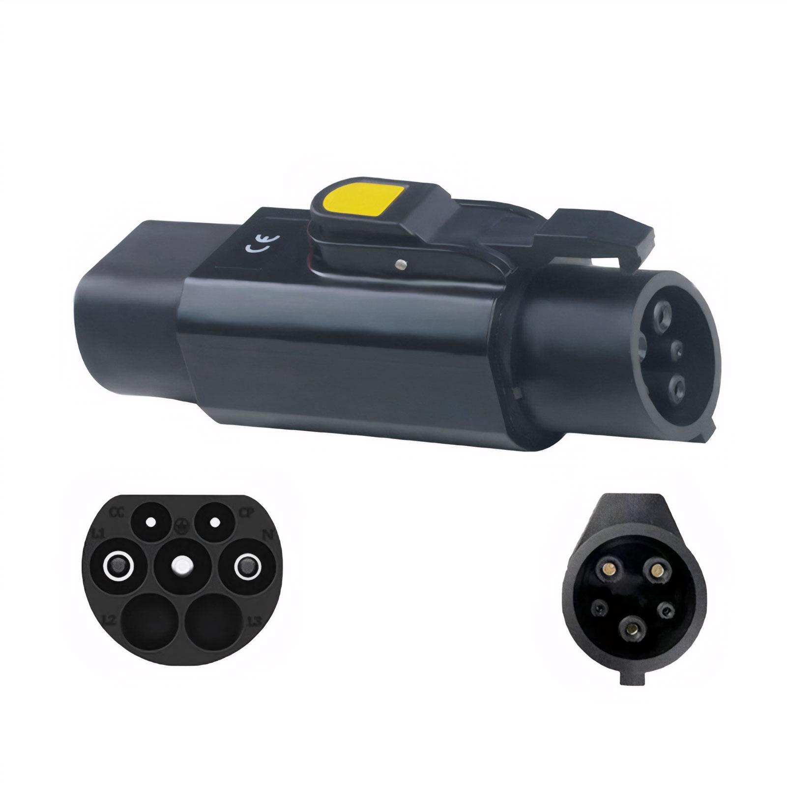 

Адаптер зарядного устройства для электромобиля, тип разъема 2 IEC 62196 toType 1 SAE J1772 7 кВт 32 А Conventor чёрный