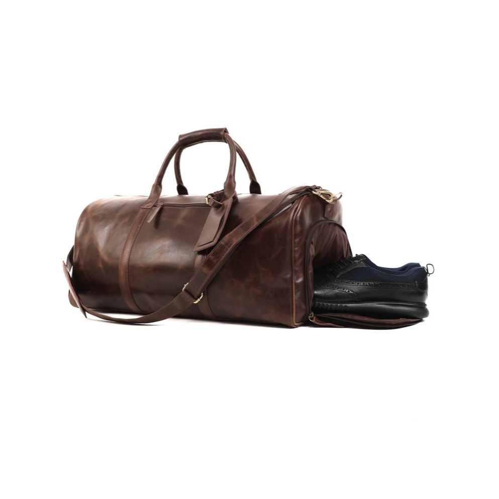 Full grain leather Duffel bag with shoe compartment  weekender bag duffle weekend bag oversized luggage bag fathers day gift