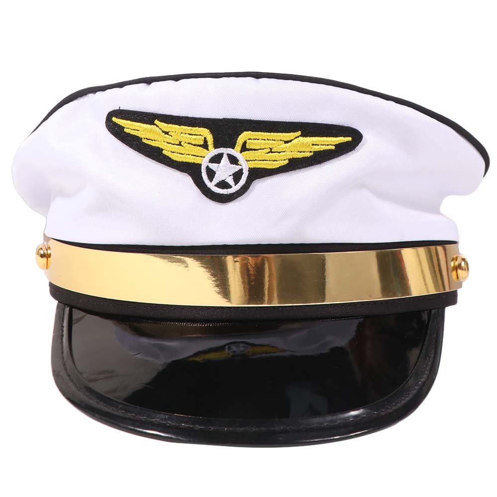 Einfach zu tragendes Kostümzubehör Pilotenmütze Herren Uniformen Marine Luftwaffe Kappe 3 Farben Kostüm Uniform Pilotenmütze Halloween
