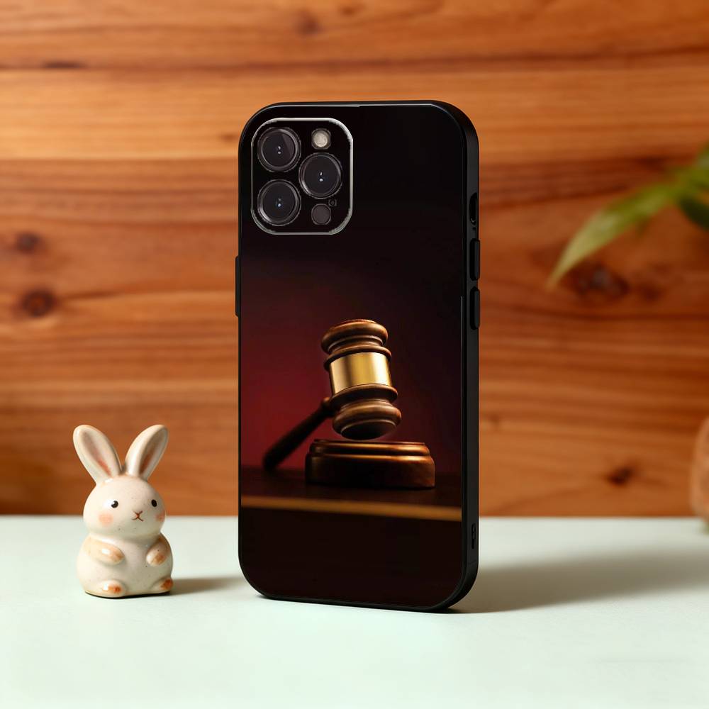 L-Law L-Lawyer J-Judge J-Justice Phone Case For iPhone17,16,15,14,13,12Plus,Pro Max,XS,5G Soft Silicone Black Cover