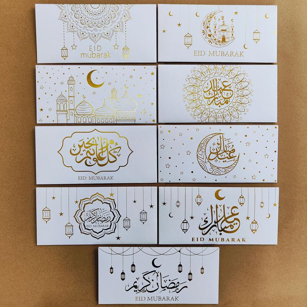 6/8 Stück Eid Mubarak Umschläge, Geldgeschenkkartenbeutel 2026, islamische muslimische Partyartikel, Ramadan-Dekoration, Eid Al-Fitr Einladung