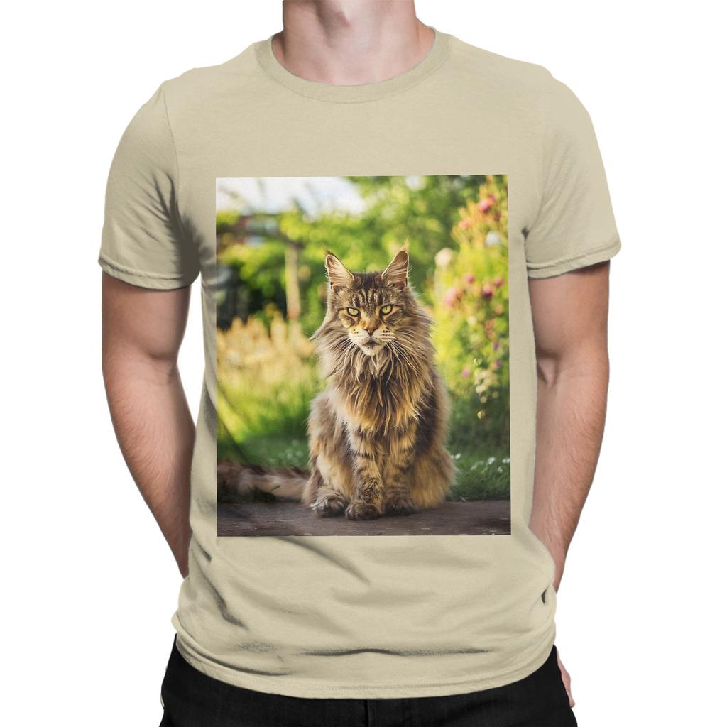 Maine Coon Photo Novelty 100 Cotton TShirt Maine Coon Tees Tops For Unisex
