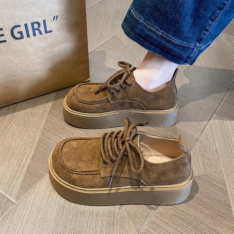2025 NEW Women's Shoes Platform Round Toe Casual Female Sneakers Comfortable Slip-on Retro New Hot-selling Single Shoes