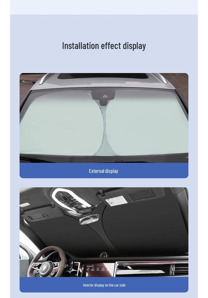 Car Sunshade: Sun Visor, Windshield Shade, Heat Insulation Cloth, Sun Umbrella, Cover, and Curtain Panel.