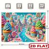 2D Colorful Candy Land Backdrop for Kids Photoshoot & Party Decoration