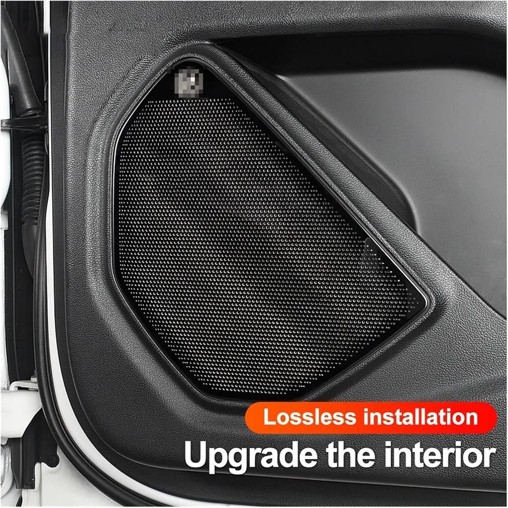 Compatible with Ford Explorer 2020 2021 2022 2023 Car Door Speaker Sticker Cover Stainless Steel Door Handle Horn Trim Auto Accessories (Color : Door