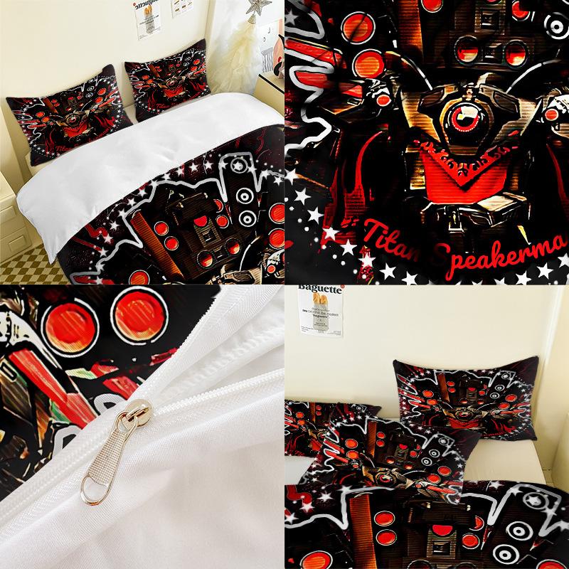 Serie Animata Stampa Digitale 3D Set Biancheria da Letto Tre Pezzi Lenzuolo Copripiumino