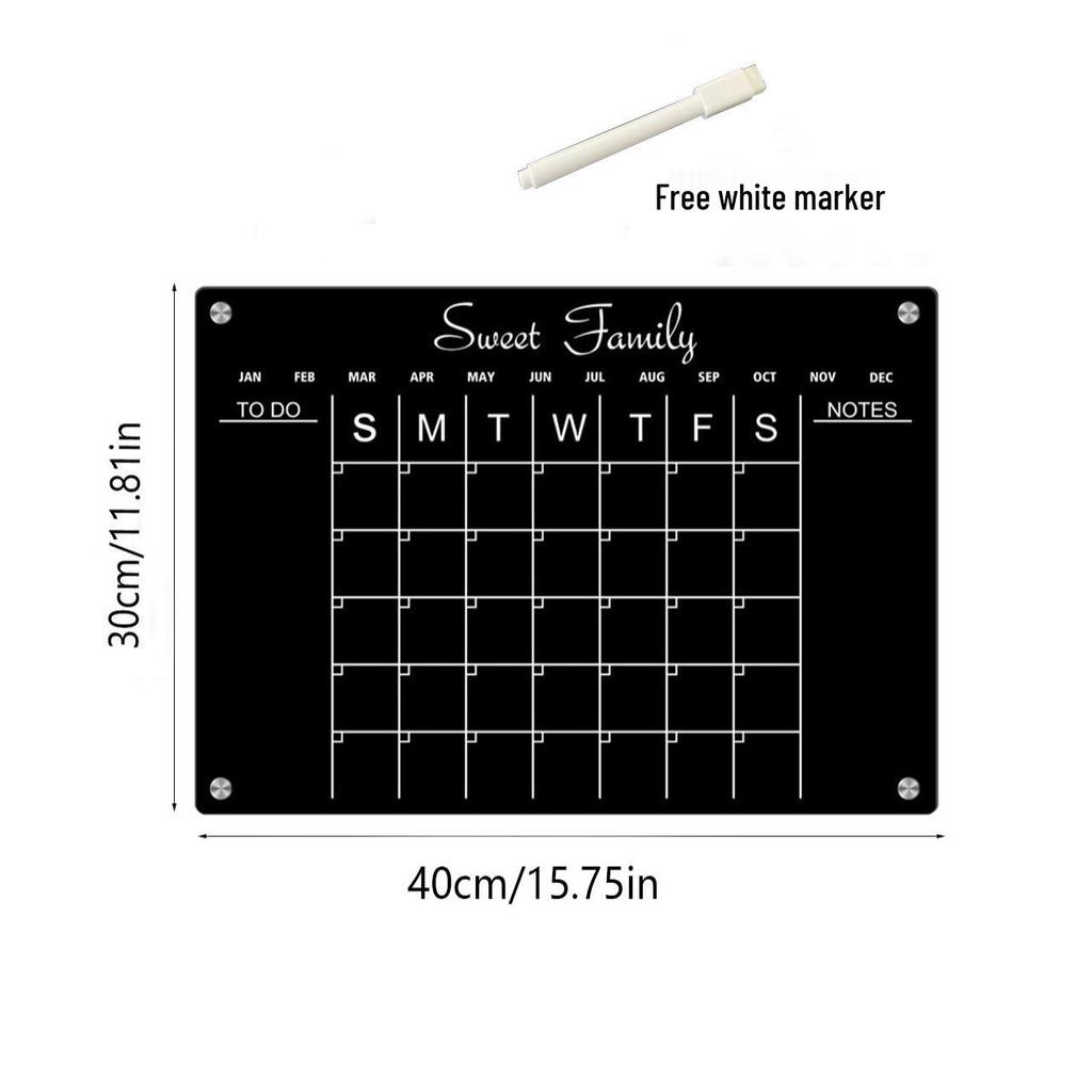 2mm Magnetic Acrylic Dry-Erase Board: Weekly Planner & Daily Calendar Refrigerator Magnet