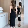 Hepburn Style Dress One-word Shoulder Heavy Industry Diamond-encrusted Tube Top Waist Slim Women's New Spring and Summer Hip-wrapped Medium
