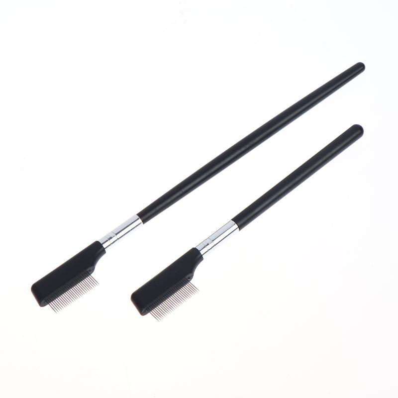 1Pcs Eyelash Brush To Groom Separate Eyelashes Black Grooming Brushes Makeup Tool Eyelash Comb Metal Eyelash Separator Tools