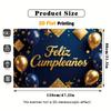 2D Navy Blue Gold Feliz Cumpleaños Backdrop Adult Birthday Photo Booth