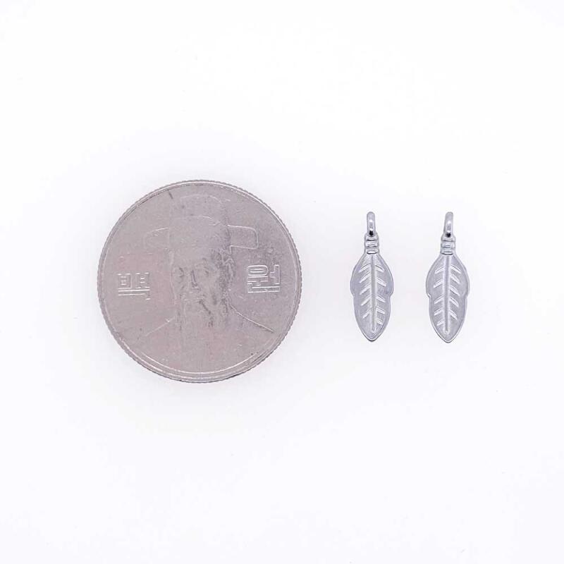 Surgical Steel Leaf Feather Pendant Accessory