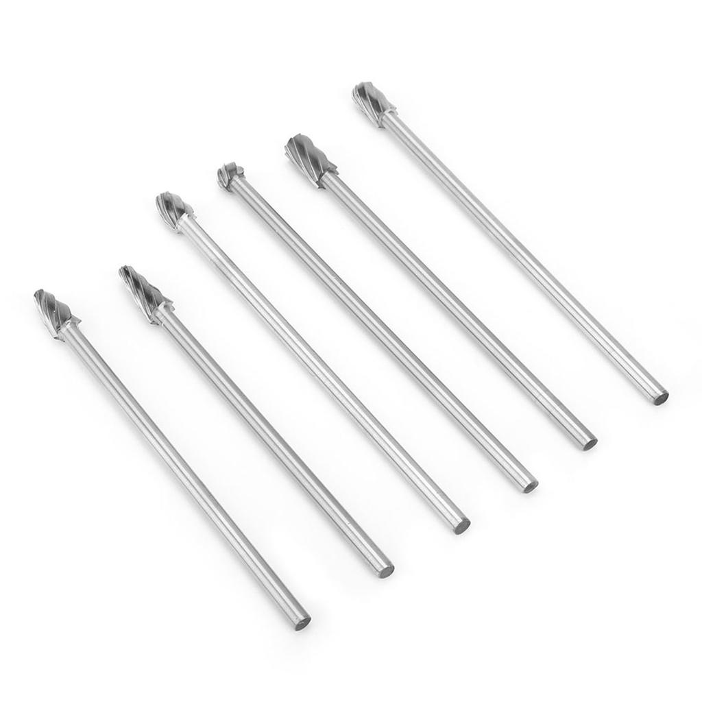 6pcs  6mm 14" Shank Aluminum Rotary Burr Extra Long 150mm Milling Cutter