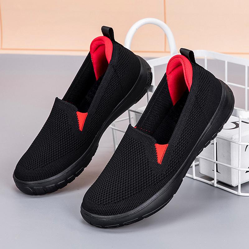 Women's Summer Shoes Mesh Breathable Sneakers Light Slip on Flat Platform New Casual Ladies Orthopedic Anti-slip Walking Woven