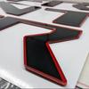 Tailgate Raised Letters for NISSAN FRONTIER   2024 Red Outline US MADE