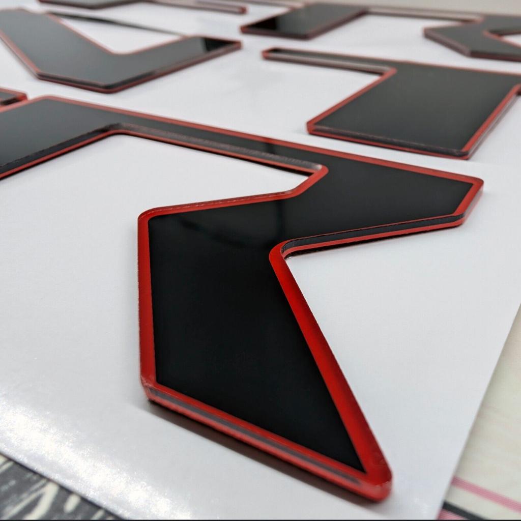 Tailgate Raised Letters for NISSAN FRONTIER   2024 Red Outline US MADE