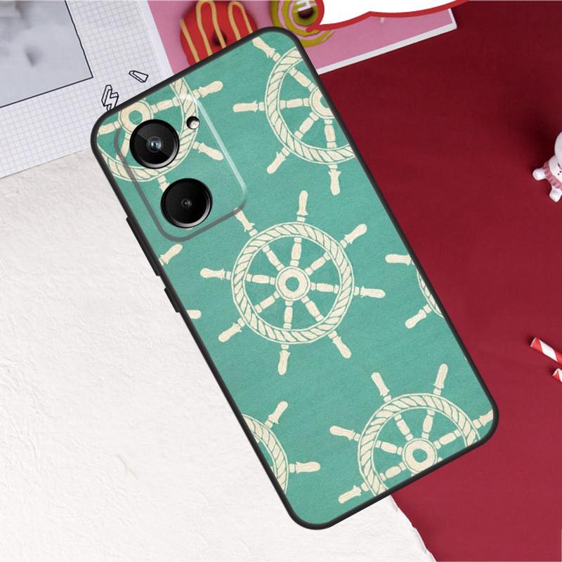 Stripes Anchor Boat Ship Wheel For Realme 10 11 12 13 14 Pro Plus GT6 GT7 15 Pro C61 C67 C63 C71 C55 C51 C65 C53 C75 Case