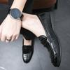 Men’s Penny Loafer Black Leahter Dress Formal Business Shoes Tuxedo Wedding Shoes Over Sized