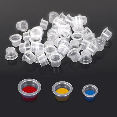 Large Medium Small 100pcs Tattoo  Ink Pigment Cup Ring Transparent Microblading Cap Lip Eyebrow PMU Bleaching Supplies Cream