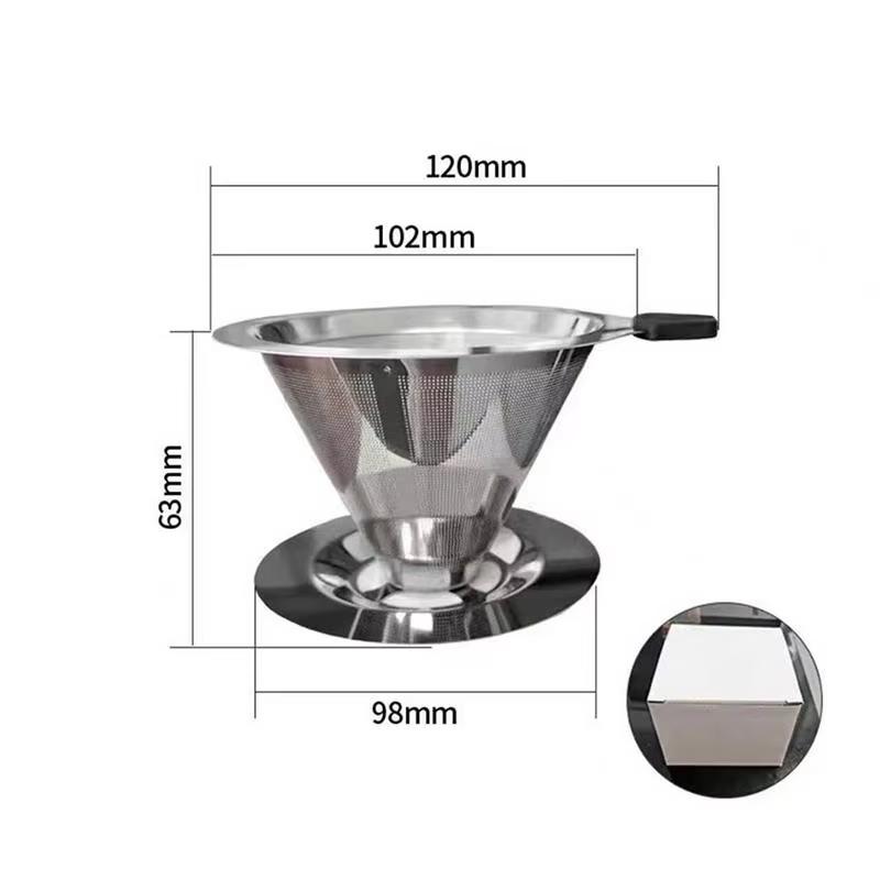 Food Grade Stainless Steel Pour Over Coffee Filter Mesh For Home Office Coffee Lovers Daily Brewing