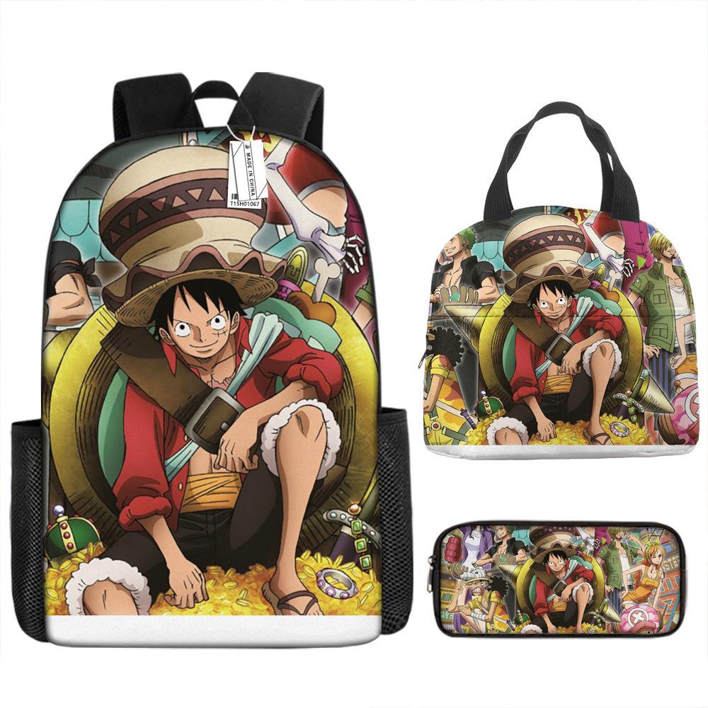 ONE PIECE Luffy One Piece Schoolbag Campus Primary School Students Nautical King Backpack Lightweight Large Capacity Computer Bag
