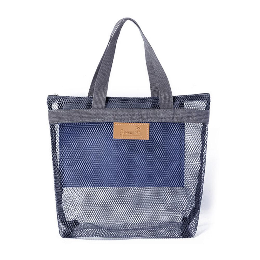 Mesh Hand-held Makeup Bag Toiletry Storage Bags Travel Beach Bags Lightweight Washing Bag Outdoor Swimming Bath Bag