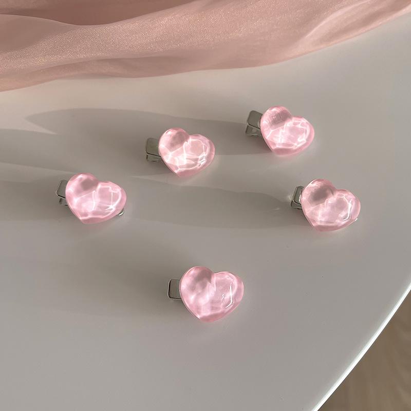 5Pcs Cute Girls Pink Rose Flower Heart Bow Peach Mini Hairpin Sweet Hair Braiding Clip Hair Styling Bobby Pin for Women