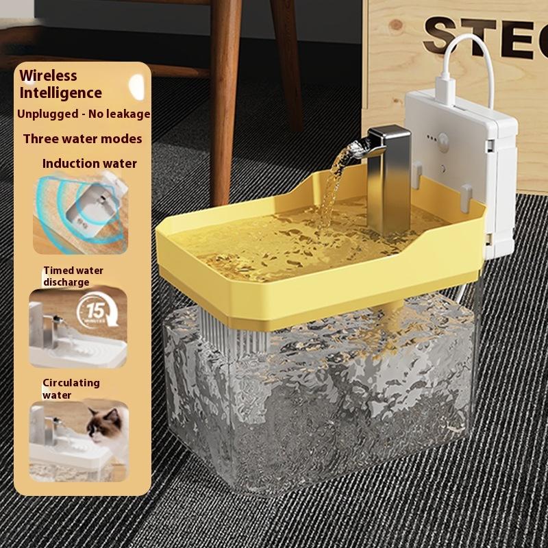 

Беспроводная индукционная автоматическая питьевая фонтанка для воды, фильтр для воды, циркуляция, миска для воды для домашних животных кошек, съемная, с насосом