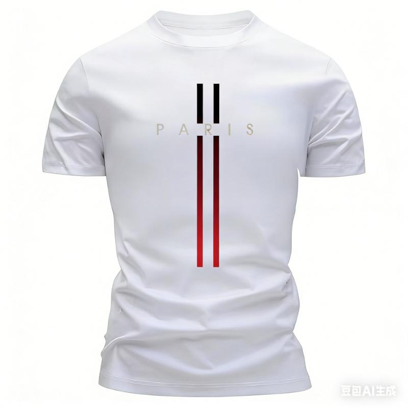 T-shirt de sport pour homme Taille européenne Manches courtes Col rond Séchage rapide Respirant