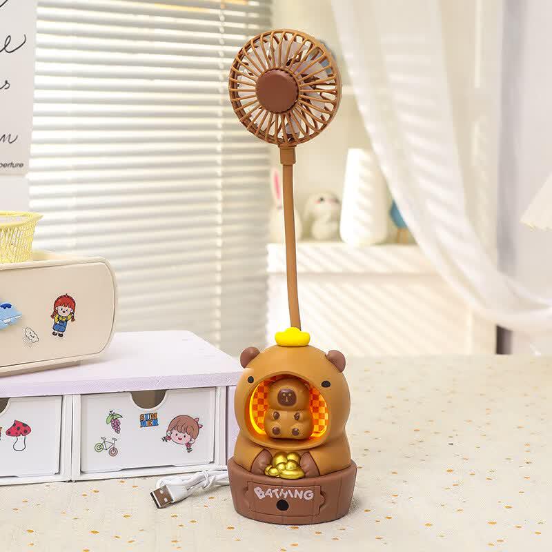LINGPAN Cartoon USB Rechargeable Desktop Mini Fan 5-Pack