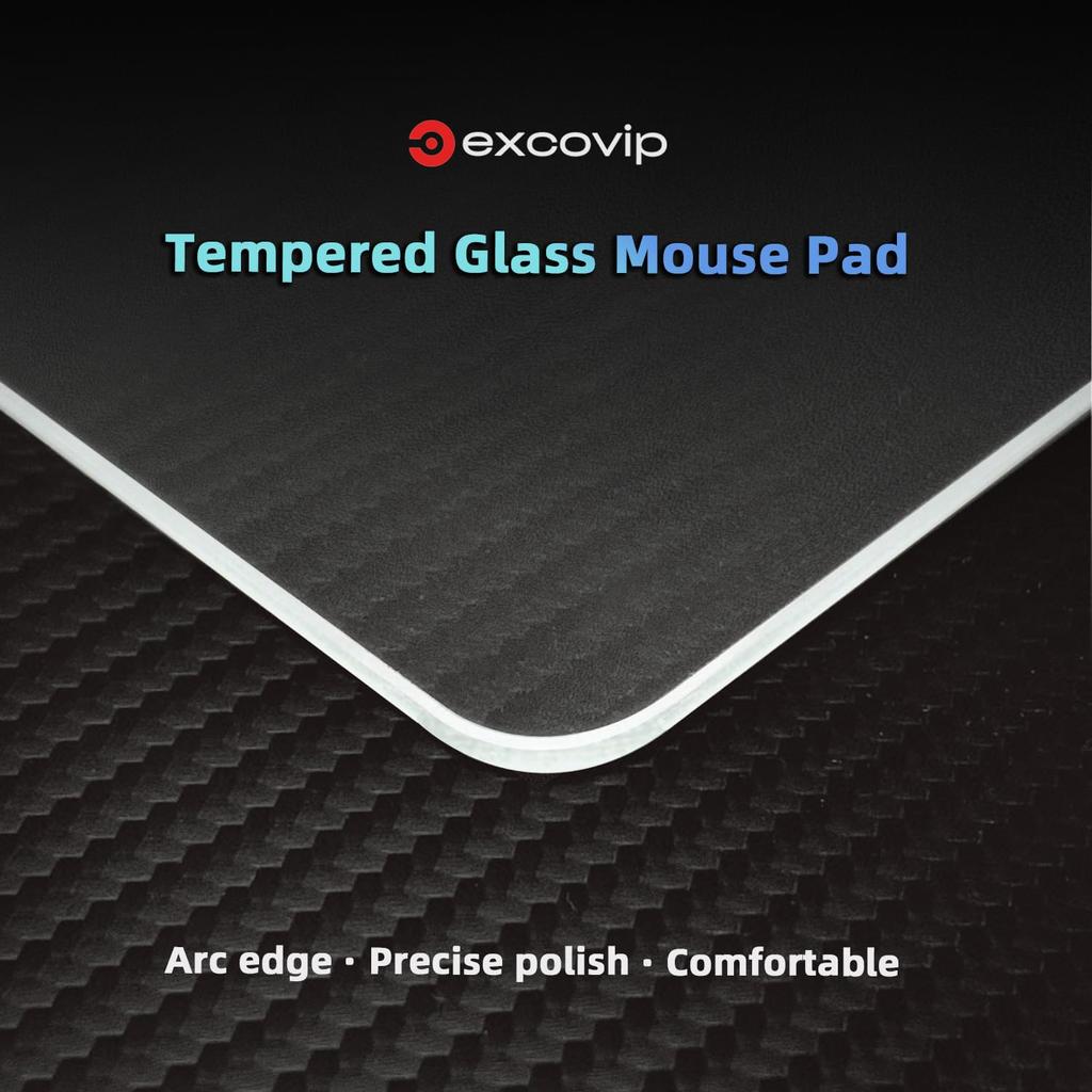 excovip Glass Fast and Accurate Control Mousepad Fast and Accurate Special Tempered Glass Surface 0090 Mousepad, Waterproof, 3502603.2mm