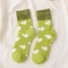 5/10 Pairs Comfortable Casual Autumn Winter Coral Fleece Socks for Women Warm Heart Shaped Floor Socks Cute Thickened Mid Calf Socks for Girls