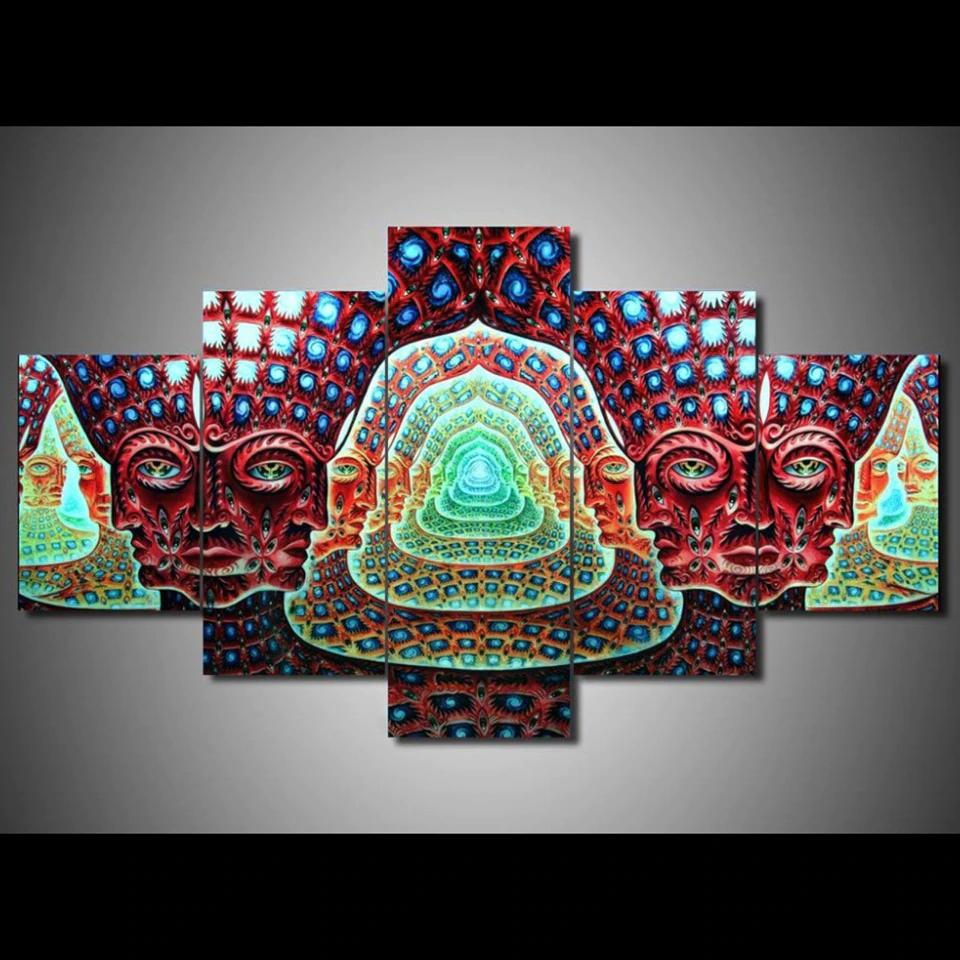 

No Framed Canvas 5Pcs Space Tool Alex Grey Graphical Art Posters Pictures For Living Room Home Decor Paintings Decorations 20x35 20x45 20x55cm