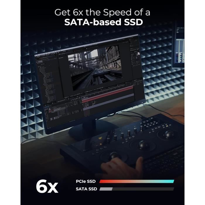 Ssd interne - lexar - nm610pro - 1to - pcie gen3x4 nvme 1.4 - 3300 mo/s lecture
