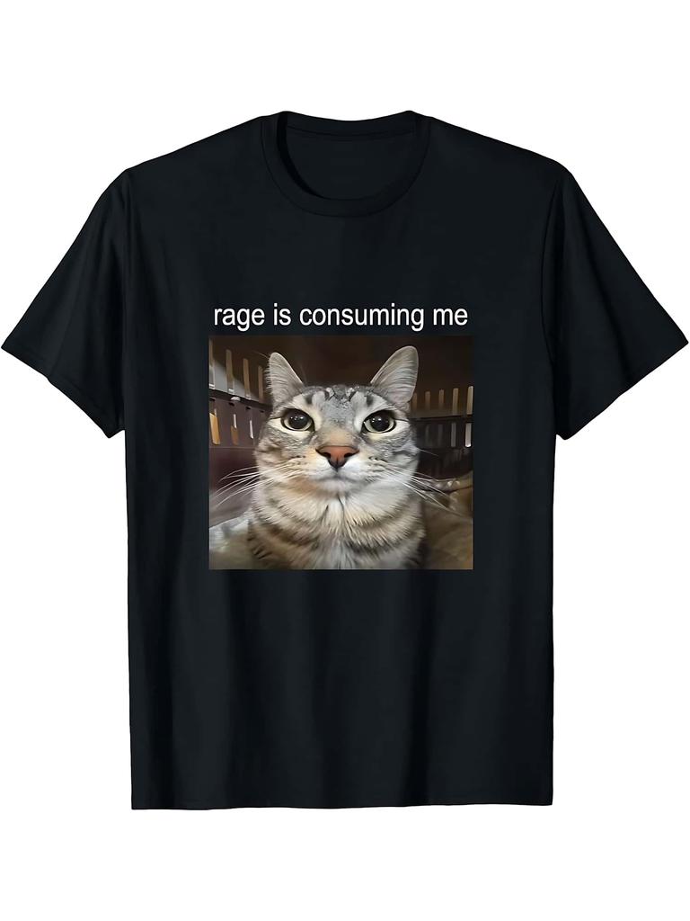 Bauchschmerzen Überlebender Katze Meme Lustiger Spruch Katzen Tiere Unisex T-Shirt